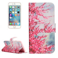 Husă flip tip portofel, cu stativ şi slot-uri de carduri, pentru Apple iPhone SE (2020/2022) / 8 / 7 - Piersic înflorit