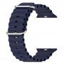 Curea oceanică din silicon pentru Apple Watch Ultra 49mm / 46mm / 45mm / 44mm / 42mm - albastru închis