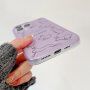 Husă transparentă mată cu model iepuri abstracți pentru iPhone 14 Pro - violet