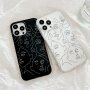 Husă mată cu model abstract pentru iPhone 14 Pro - negru