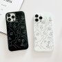 Husă mată cu model abstract pentru iPhone 14 Pro - negru