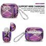 Carcasă cu model de marmură și carabină pentru AirPods Pro 2 (2022) - violet