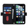 Carcasă flip cu chingă în stilul unei agende pentru iPhone 11 Pro - negru