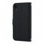 Carcasă flip cu chingă în stilul unei agende pentru iPhone XR - negru