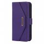 Carcasă flip cu chingă în stilul unei agende pentru iPhone 14 Plus - violet