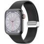 Curea din silicon cu închidere metalică și magnetică pentru Apple Watch 42mm / 41mm / 40mm / 38mm - negru