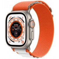 Curea din nailon buclă alpină pentru Apple Watch Ultra 49mm / 46mm / 45mm / 44mm / 42mm - portocaliu-alb