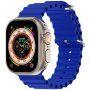 Curea oceanică din silicon pentru Apple Watch Ultra 49mm / 46mm / 45mm / 44mm / 42mm - albastru