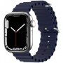 Curea oceanică din silicon pentru Apple Watch 42mm / 41mm / 40mm / 38mm - albastru închis
