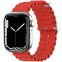 Curea oceanică din silicon pentru Apple Watch 42mm / 41mm / 40mm / 38mm - roșu