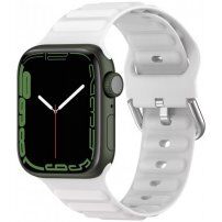 Curea din silicon Ocean Ripple pentru Apple Watch 42mm / 41mm / 40mm / 38mm - alb