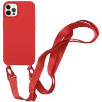 Husă din silicon cu curea reglabilă pentru iPhone 11 Pro - roșu