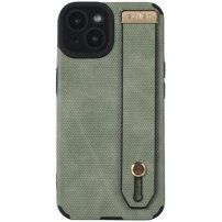 Husă din piele cu buclă de mână pentru iPhone 13 - măslinie