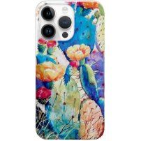 Husă lucioasă cu model pictat pentru iPhone 13 Pro Max - cactuși