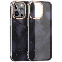 Husă sclipitoare cu model de acuarelă pentru iPhone 12 Pro Max - negru