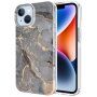 Husă cu sclipici din marmură pentru iPhone 14 Plus - gri