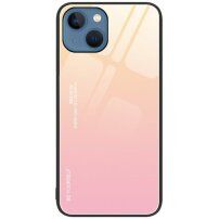 Carcasă cu partea din spate din sticlă pentru iPhone 14 Plus - roz-auriu