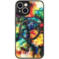 Husă cu model colorat și MagSafe pentru iPhone 14 Plus - curcubeu