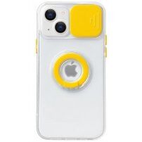 Curea magnetică din piele cu detalii metalice pentru iPhone 14 Plus - galben