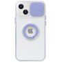 Curea magnetică din piele cu detalii metalice pentru iPhone 14 Plus - violet