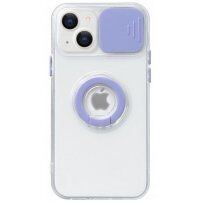 Curea magnetică din piele cu detalii metalice pentru iPhone 14 Plus - violet