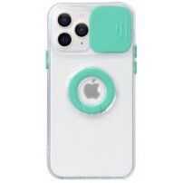 Curea magnetică din piele cu detalii metalice pentru iPhone 14 Pro - turcoaz