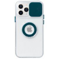 Curea magnetică din piele cu detalii metalice pentru iPhone 14 Pro Max - petrol