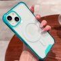 Husă transparentă cu ramă colorată și MagSafe pentru iPhone 13 Pro Max - albastru