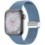 Curea din silicon cu închidere metalică și magnetică pentru Apple Watch 42mm / 41mm / 40mm / 38mm - albastru