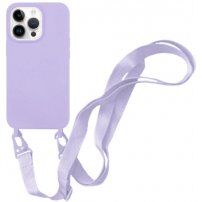 Husă din silicon cu curea reglabilă pentru iPhone 13 Pro Max - violet