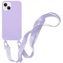 Husă din silicon cu curea reglabilă pentru iPhone 14 Plus - violet