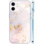 Husă din marmură lucioasă pentru iPhone 12 / 12 Pro - oldpink