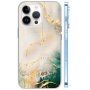 Husă din marmură lucioasă pentru iPhone 13 Pro Max - bej verde