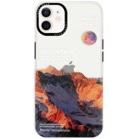 Husă transparentă lucioasă cu model pentru iPhone 11 - munți