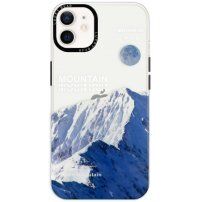 Husă transparentă lucioasă cu model pentru iPhone 12 / 12 Pro - munți înzepeziți
