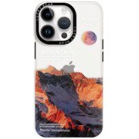 Husă transparentă lucioasă cu model pentru iPhone 13 Pro - munți