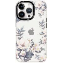 Husă transparentă lucioasă cu model pentru iPhone 13 Pro Max - flori de magnolie