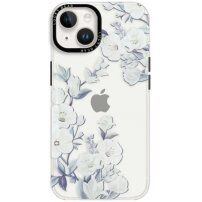 Husă transparentă lucioasă cu model pentru iPhone 14 Plus - flori de hibiscus