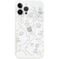 Husă transparentă mată cu model abstract pentru iPhone 13 Pro - transparent