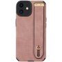 Husă din piele cu buclă de mână pentru iPhone 12 - roz