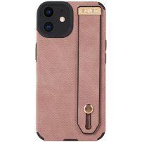 Husă din piele cu buclă de mână pentru iPhone 12 - roz