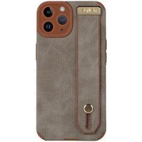 Husă din piele cu buclă de mână pentru iPhone 12 Pro Max - maro