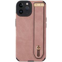 Husă din piele cu buclă de mână pentru iPhone 13 Pro Max - roz