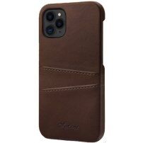 Husă din piele cu buzunare carduri pentru iPhone 11 Pro Max - maro