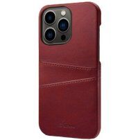 Husă din piele cu buzunare carduri pentru iPhone 13 Pro - roșu