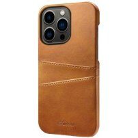Husă din piele cu buzunare carduri pentru iPhone 13 Pro Max - maroniu