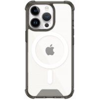 Husă transparentă cu ramă colorată și MagSafe pentru iPhone 14 Pro Max - gri