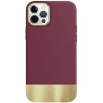 Husă de protecție cu partea inferioară metalizată pentru iPhone 11 Pro Max - vișiniu