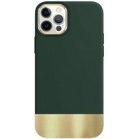 Husă de protecție cu partea inferioară metalizată pentru iPhone 12 Pro Max - verde