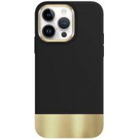 Husă de protecție cu partea inferioară metalizată pentru iPhone 13 Pro Max - negru